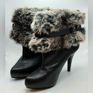 Ankle fur boots - can be worn up or down